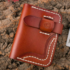 Handmade Mens Cool Short Card Holders Card Case Small Card Slim Wallets for Men - imessengerbags