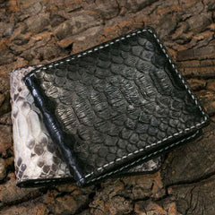 Handmade Leather Boa Skin Mens billfold Wallet Cool Leather Wallet Slim Wallet for Men - imessengerbags