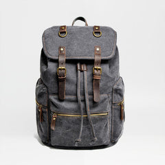 Cool Canvas Leather Womens Mens Large College Backpack 14'' Travel Backpack Computer Backpack for Men - imessengerbags