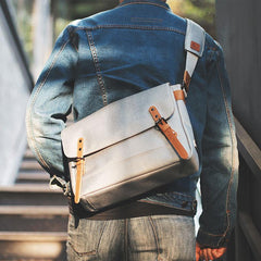 Cool Oxford Cloth Gray Men's Shoulder Bag Messenger Bag Side Bag For Men - imessengerbags