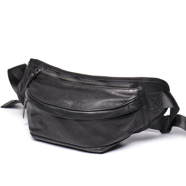 Brown MENS LEATHER 8 inches FANNY PACK Black Chest Bag BUMBAG Bag WAIST Bag For Men