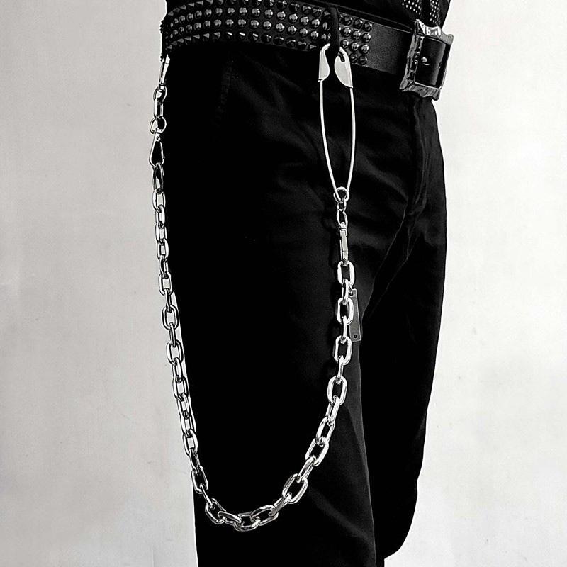 32'' Metal BIKER SILVER WALLET CHAIN LONG Safety Pin PANTS CHAIN Jeans –  imessengerbags