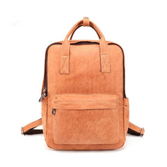 Brown Leather Mens School Backpack Travel Backpack Handbag 13inch Computer Backpack for Men - imessengerbags