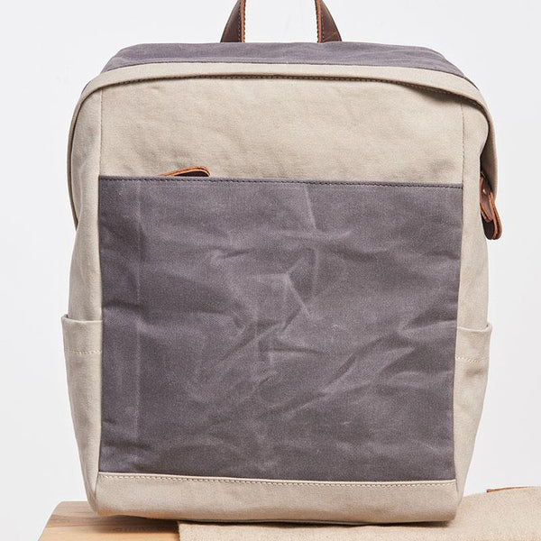 Canvas Gray Mens Cool Backpack Canvas Travel Bag Canvas School Bag for Men - imessengerbags