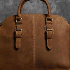 Handmade Leather Mens Cool Messenger Bag Briefcase Work Bag Business Bag for men