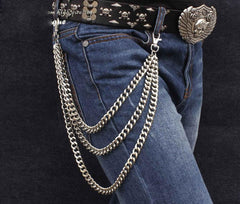 Cool Punk Mens Tri Pants Chain wallet Chain Biker Wallet Chain Jeans Chain Jean Chain For Men - imessengerbags