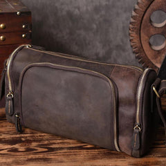 Handmade Leather Mens Cool Shoulder Bag Messenger Bag Chest Bag Bike Bag Cycling Bag for men - imessengerbags