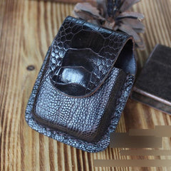 Mens Coffee Handmade Leather Classic Zippo Lighter Cases Zippo Lighter Holder with Belt Loop - imessengerbags