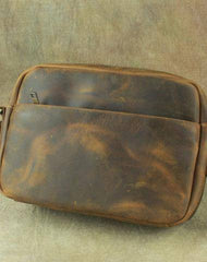 COOL Vintage Brown LEATHER MENS Small Side Bag Messenger Bag for Men - imessengerbags