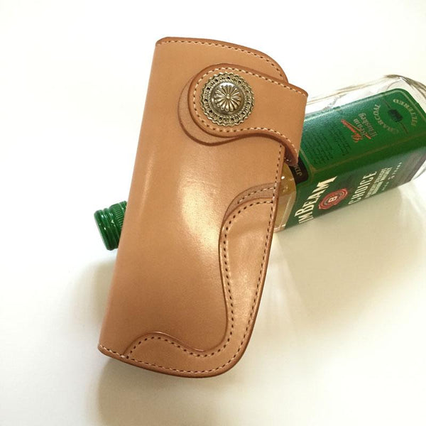 Handmade Leather Biker Wallet Mens Cool Chain Wallet Trucker Wallet with Chain - imessengerbags