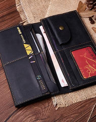 Cool Coffee Mens Leather Long Wallets Bifold Long Wallet for Men - imessengerbags