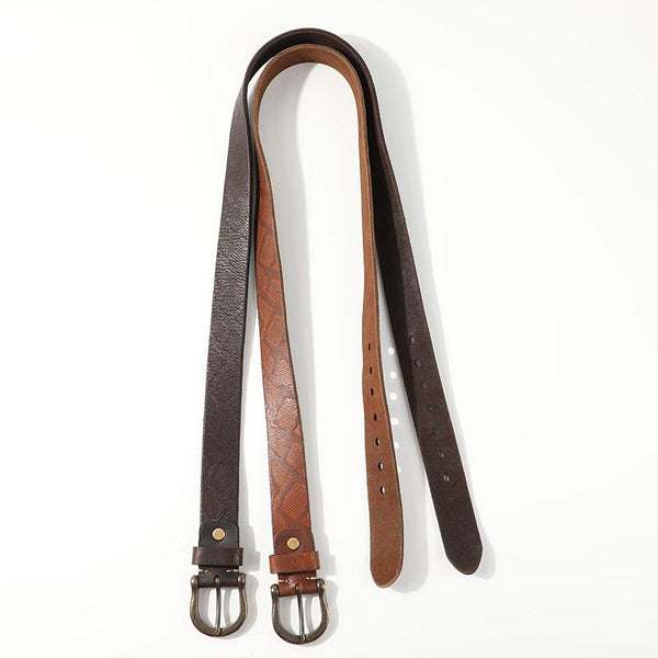 Casual Handmade Leather Vintage Simple Leather Belts Mens Khaki Belt Men Brown Leather Belt for Men