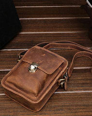 Simple Retro Leather Mens Tablet Messenger Bag Small Side Bag Messenger Bag For Men