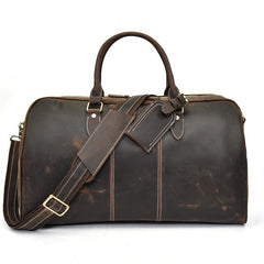 Cool Leather Men Large Brown Overnight Bag Travel Bag Weekender Bag For Men - imessengerbags