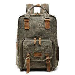 Green LARGE CANVAS WATERPROOF 15'' MENS DSLR CAMERA BAG CANON CAMERA BACKPACK NIKON CAMERA BAG FOR Women - imessengerbags