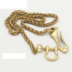 Cool Gold Brass Mens 19'' Skull Wallet Chain Biker Trucker Wallet Chain Pants Chain for Men