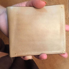 Handmade Leather Mens Cool billfold Leather Wallet Men Slim Wallet Bifold for Men - imessengerbags