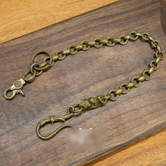 Cool Men's Handmade Chinese Dragon Brass Key Chain Pants Chains Biker Wallet Chain For Men - imessengerbags