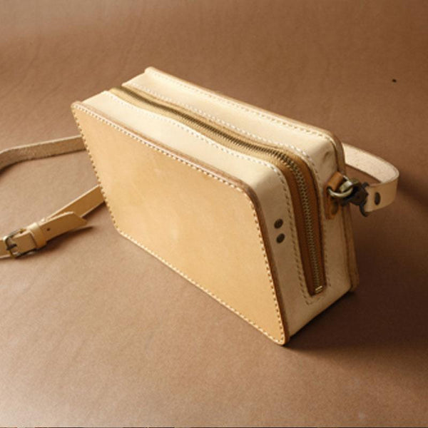 Handmade Small Leather Mens Messenger Bag BOX Shoulder Bag for Men - imessengerbags