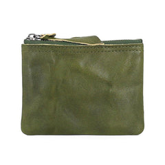 Leather Mens Zipper Front Pocket Wallet Small Wallet Card Wallet Change Wallet for Men