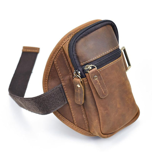 Retro Brown Leather Cell Phone HOLSTER Belt Pouches for Men Waist Bags BELT BAG For Men - imessengerbags