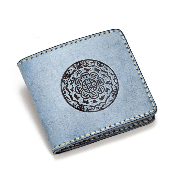 Handmade Leather Tooled Mens billfold Wallet Cool Leather Wallet Slim Wallet for Men - imessengerbags