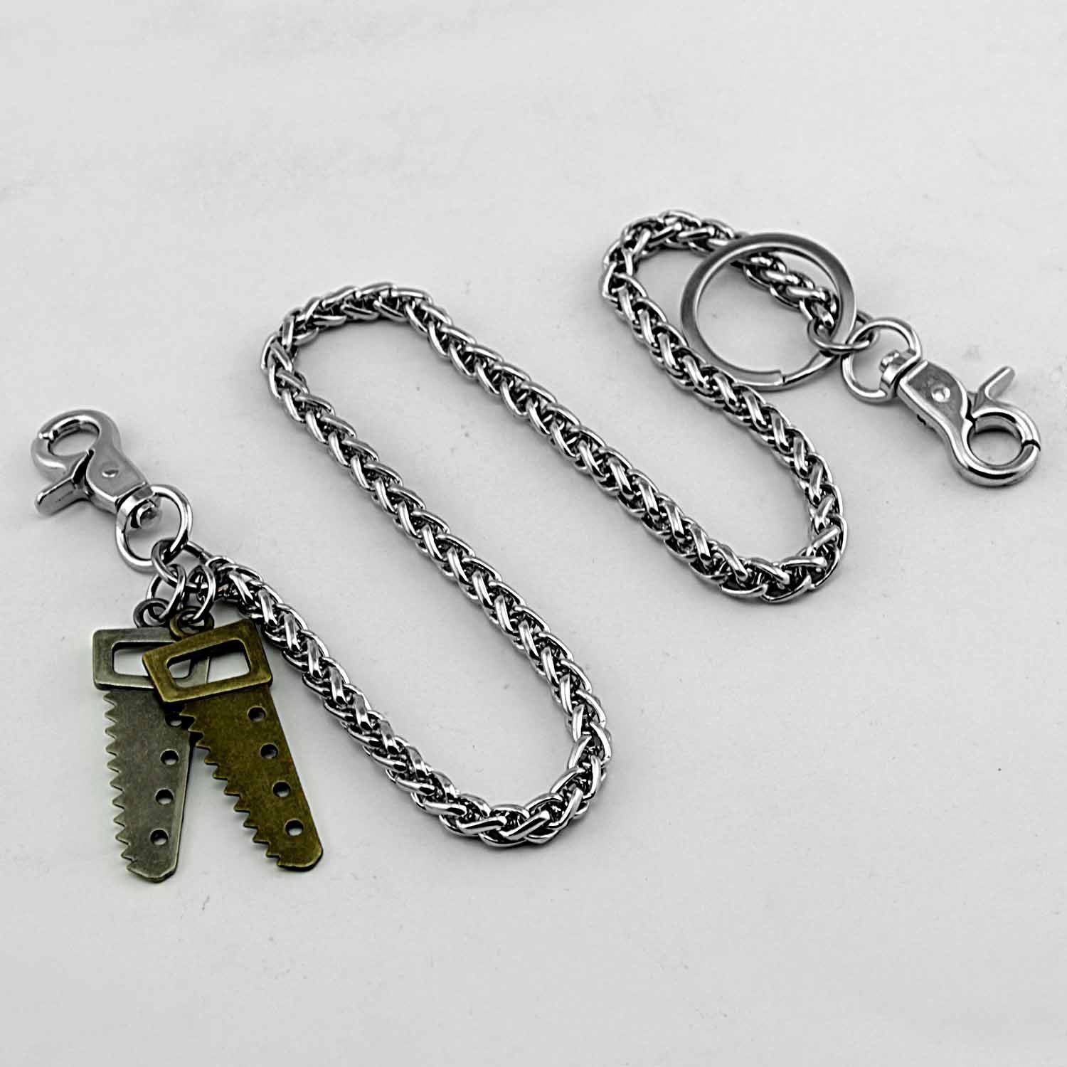 Cool Saw Mens Key Chain Long Wallet Chain Silver Pants Chain Biker Wallet Chain For Men - imessengerbags