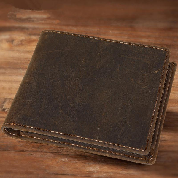 Bifold Leather Mens Wallet Small Wallet billfold Wallet Driver's License Wallet for Men - imessengerbags