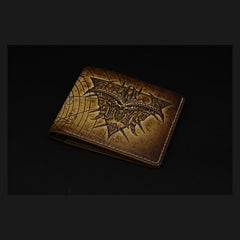 Handmade Leather Tooled Diablo3 Mens billfold Wallet Cool Leather Wallet Slim Wallet for Men - imessengerbags