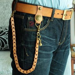 Cool Men's Leather Cross Colorful Key Chain Pants Chain Biker Wallet Chain For Men - imessengerbags