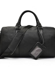 Cool Black Coffee Leather Men Barrel Overnight Bags Travel Bags Weekender Bags For Men