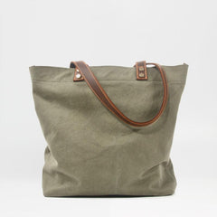 Green Large Canvas Womens Mens Tote Bag Shoulder Bag Tote Purse For Women - imessengerbags