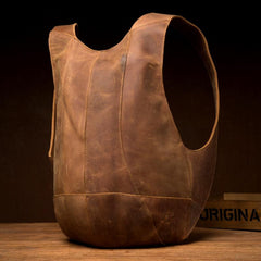 Cool Brown Leather Mens 13 inches Sport Backpack School Backpack Travel Backpack for Men - imessengerbags