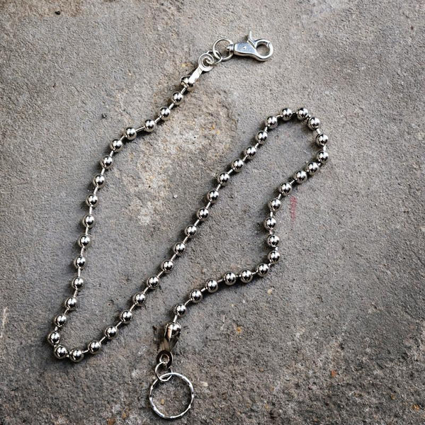 Badass Silver Bead Womens Mens Pants Chain Fashion Wallet Chain For Men - imessengerbags