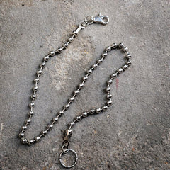 Badass Silver Bead Womens Mens Pants Chain Fashion Wallet Chain For Men - imessengerbags