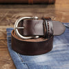 Genuine Leather Punk Rock Biker Trucker Mens Belt Men Black Coffee Belt for Men