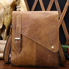 Cool Leather Mens Small Side Bag Messenger Bag Shoulder Bag for Men