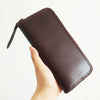 Black Handmade Vintage Mens Zipper Coffee Large Bifold Leather Long Wallet Cool Long Wallet for Men