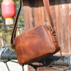 Casual Leather Mens Brown Side Bag Small Messenger BAG Brown Courier Bag FOR MEN - imessengerbags