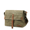 Fashion Waxed Canvas Leather Mens Army Green Side Bags Messenger Bags Khaki Casual Canvas Courier Bag for Men