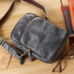 Casual Small Leather Mens Black Side Bags Small Vertical Postman Bag Messenger Bags For Men - imessengerbags
