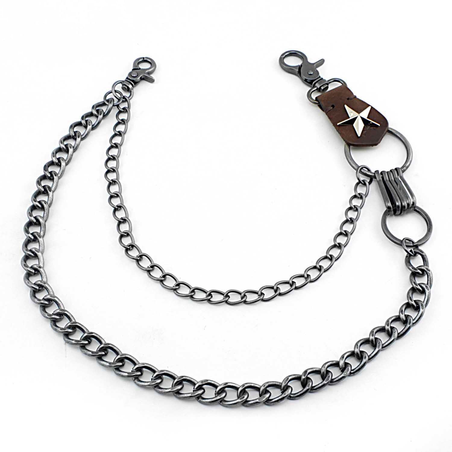 Badass Double Silver Wallet Chain Long Biker Wallet Chain Punk Pants Chain For Men - imessengerbags