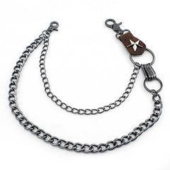Badass Double Silver Wallet Chain Long Biker Wallet Chain Punk Pants Chain For Men - imessengerbags