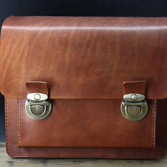 Handmade Vintage Coffee Leather Mens Camera Shoulder Bags Camera Messenger Bag for Men