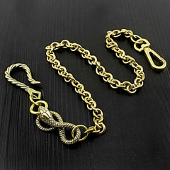 Badass Gold Snake Long Biker Wallet Chain Pants Chain Wallet Chain For Men - imessengerbags
