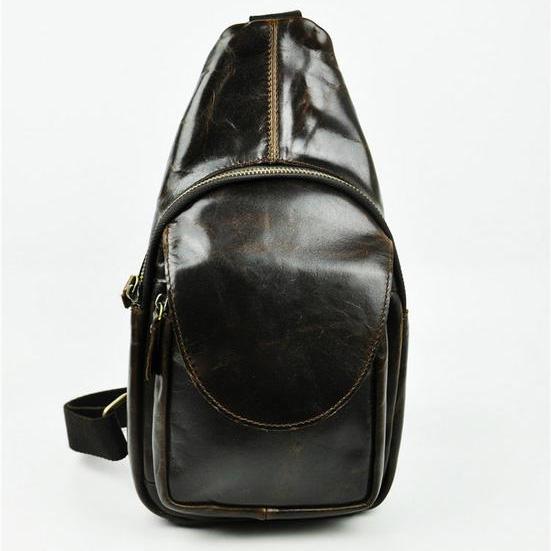 Leather Mens Cool Sling Bag Crossbody Bag Chest Bag for men - imessengerbags