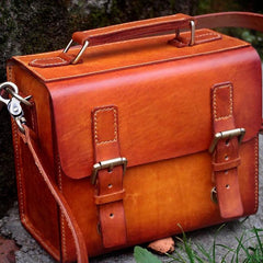 Cool Handmade Leather Mens Small Messenger Bag Camera Bag for men