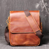 Best Brown Leather Men's Vertical Side Bag Brown Courier Bag Vertical Messenger Bag For Men