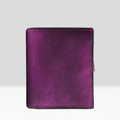 Handmade Mens Cool billfold Leather Wallet Men Small Zipper Wallets Bifold for Men - imessengerbags