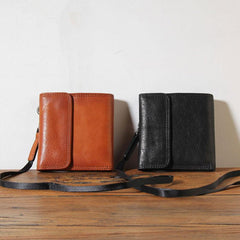 Genuine Leather Mens Cool billfold Leather Wallet Men Small Wallets Trifold for Men - imessengerbags